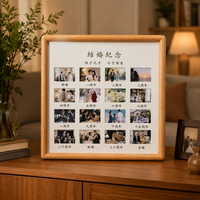 Personalised Wedding Anniversary Photo Frame, Handmade Wooden Photo Frame with Glass Cover, Custom Engraved Gift for Couples, Wall Mount Display