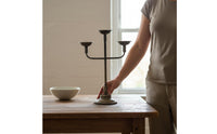 Iron Candelabra Antique Finish Rustic Candle Candelabra Stable Base Home Decor for Tabletop