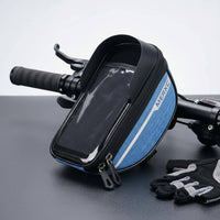Press-sensitiveSensitive Window Bike Phone Holder Bag Zippered Compartment Bike Phone Bag Mounting Straps Bike Triangle Pouch Reflective Striping