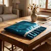 Piano Dust Cover Ruffled Trim Upright Piano Cover Dark Blue