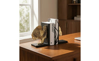 Ginkgo Leaf Bookends Textured Resin Bookends Stable Book Holders for Bookshelf, Living Room