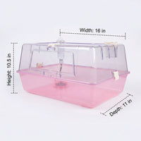 Large Hamster Cage with Panoramic View, Clear Transparent Habitat for Syrian Hamsters, Top Opening Design with Exercise Wheel and All Accessories