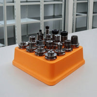 Tool Storage Box with Perforated Top Tiered Machining Tool Organizer Organized for Machinists