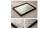 Metal Tray with Horsehair Elegant Rectangular Tray Low-Height for Vanity