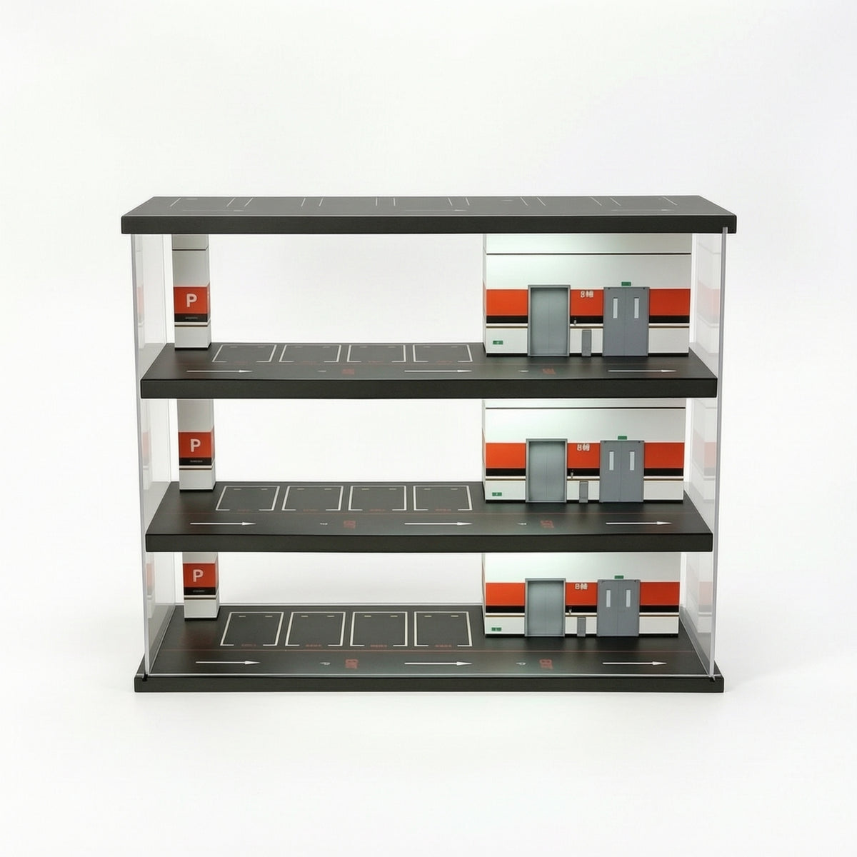 Parking Garage Display Miniature Display Case with Parking Slots Slim