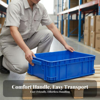 Workplace Logistics Box Space-Saving Stackable Plastic Crate Stackable Storage Container High Load Capacity for Factory, Moving