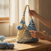 DIY Crochet Kit for Hand-Knitted Yarn Bag - Starry Sky Gradient Design