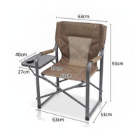 Heavy Duty director’s Chair with Side Table Breathable Folding Chair with Side Table High Back Portable for Campers, Anglers, Backyard, Fishing