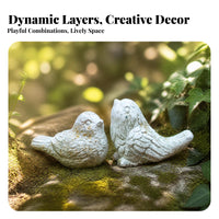 Realistic Bird Figurines Textured Feathers Weathered Bird Statues Freestanding Weather Resistant for Patio