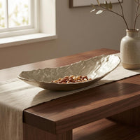 Hammered Aluminum Tray Easy to Store Boat-Shaped Tray Gift Idea Home Decorative Piece