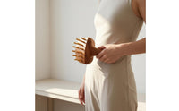 Brass Massage Scraper 24 Metal Teeth Wooden Massage Brush Cellulite Brush Scraping Use Exfoliating