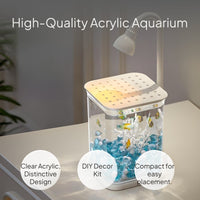 Acrylic Mini Betta Fish Bowl with LED and Landscape Kit
