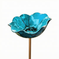 Handmade Flower Bowl Stake Outdoor Metal Flower Stake Weather-Resistant Garden Decor Everlasting Bloom