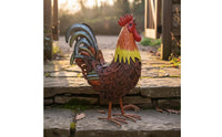 Realistic Metal Cock Ornament Outdoor 3d Cock Sculpture Long-Lasting Yard Art Sculpture Rustic for Patio