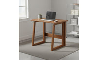 Simple Design Solid Wood Folding Desk Multi-Use Solid Wood Computer Desk Compact Foldable Study Table Sturdy for Renters, Small Apartment