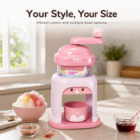 Manual Hand-Crank Ice Shaver for Shaved Ice and Slushies, Kid-Friendly, No Electricity Needed