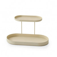 Two-Tier Cosmetic Organizer Double-Layer Desktop Storage Tray Modern for Dresser