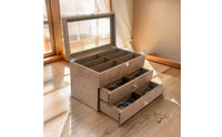 Sunglasses Display Organizer Vintage Design Watch and Sunglasses Organizer Wooden Watch Box Debris-Shielded for Dressing Table