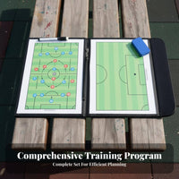 Portable Football Coaching Board Double-Sided Attractable Soccer Coaching Board Zippered Pouch for PE Teachers, Game Day, Sideline