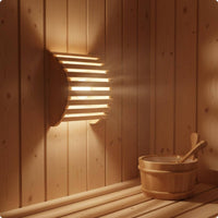 Heat Resistant Wooden Sauna Lamp Shade Anti-Glare Wooden Sauna Lampshade Long-Lasting Slatted Light Cover Prevents Overheating