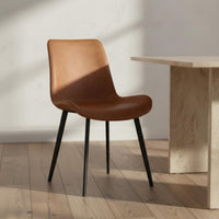 Italian Design Metal Leg Side Chair Minimalist Design Faux Leather Kitchen Chair Light Luxury Home Furniture Ergonomic Backrest for Restaurant