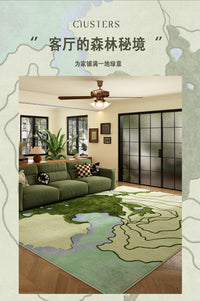 万物生苔藓地毯客厅茶几毯卧室床边ins风绿色中古风防水隔音地垫