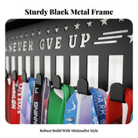 Sturdy Metal Construction Wall Mounted Medal Hanger Showcase Achievements Long-Distance Race Medal Display Easy Mounting for Home Gym