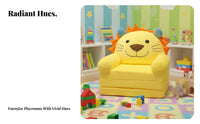 Cute Cartoon design Crownrear Princess Chair Foldable Crown-Shaped Thrindividual Soft and Comfortable Plush Armchair Lightweight Design for Girls, Toddlers, Kids, literature corner, Playroom, Bedroom, Living Room