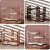 Multi Level Countertop Shelf Multifunctional Cosmetic Organizer Stand Modern Design Vanity Storage Rack for Makeup Enthusiasts, Office