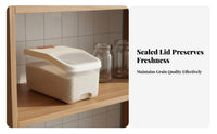 Rice Storage Container Dampness-Resistant Flour Storage Box Large Capacity Airtight Grain Bin for Kitchen Countertop