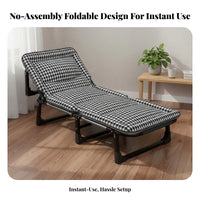Easy to Fold Adjustable Reclining Lounger Foldable Design Padded Rest Cot Multi-Functional Folding Bed Compact Storage for Office Workers, Caregivers, Homeowners, Home, Hospital, Living Room, Travel