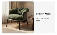 Mushroom Chair Aesthetically Inventive Design Single Sofa Chair Suede Textile Upholstered Single Sofa for Homeowners, Students, Living Room, Balcony