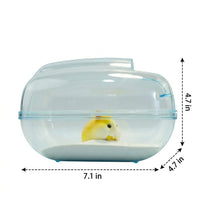 Transparent Hamster Sand Bath with Splash Guard, 18x12x12cm Hamster Bath for Syrian and Dwarf Hamsters, Dustproof Freestanding Sand Container