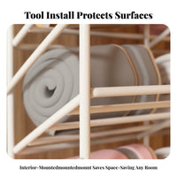 Punchno-Drill Multi-Compartment Underwear Holder Space Saving Closet Organizer Easy to Install Hanging Rack Large Capacity for Students, Renters, Parents, Inside Cabinet Door, Dormitory, Dorm Room, Bedroom