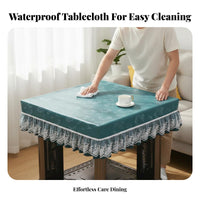 Oil-Proof Heated Table Cover Heat Resistant Waterproof Table Protector Easy Care for Mahjong Players, Families, Game Room, Kitchen, Parties
