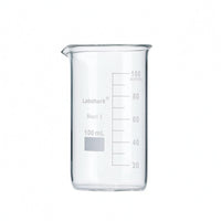 4 Pieces Clear Metric Markings Borosilicate Glass Beaker Writing Area Graduated Measuring Beaker Heat-Resistant