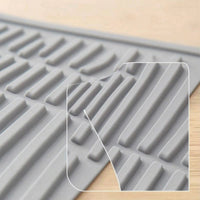 Silicone Cat Litter Mat Non-Slip Litter Mat with Grooved Surface Flexible Foldable for Cats