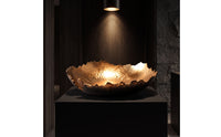 Serving Tray with Hammered Finish Gold Decorative Tray Aluminum Centerpiece Bowl for Tabletop, Dining Table, Console