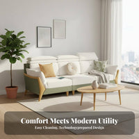 Upholstered Wooden Couch Removable and cleanable Cover Sofa Modern Minimalist Design Household Furniture for pairs, Living Room, Lounge Area, Bedroom