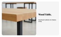 Mechanical Pipe Leg Table Retro Design Mechanical look worktable sturdy Wood Top Household Furniture for homeowners, Adults, Home, Restaurant, Kitchen