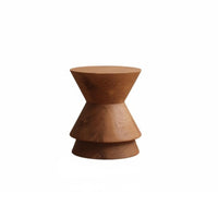 Wabi-Sabi Design Hourglass End Table Natural Look Hourglass Pedestal Multi-Functional Low Stool No Assembly Required for Hospitality Business Owners, Interior Designers, Living Room, Entryway, Hotel, Bedroom