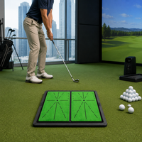 Golf mat with swing path display, non-slip rubber base, golf practice mat for garden & home, golf simulator mat for technique practice