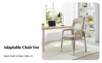 Support Fixed-Leg Conference Chair Thick Padded Cushion Seating Furniture Sturdy Frame Upholstered Armchair Ergonomic Design for Board Game Players, Office Workers, Homeowners, Study Room, Bedroom, Reading Nook