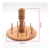Embroidery Thread Stand Rotating Base Wooden Thread Spool Stand Polished Finish