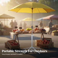 4-Leg Umbrella Base Universal Cross Base Holder Heavy-Duty Steel Foldable Umbrella Stand for Street Vendors, Market Stall, Garden, Beach