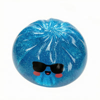 Cartoon Face Press Toy Squeezable Glitter Stress Ball Gel Stress Ball Quiet Glitter Squishy Toy Nontoxic