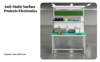 Anti Workbench Thickened Workstation Surface Inspection Desk Heavy Duty Electronics Repair Table for Technicians, Engineers, Research Facility