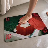 Cute Cat Absorbent Non-Slip Bathroom Mat for Toilet and Washbasin