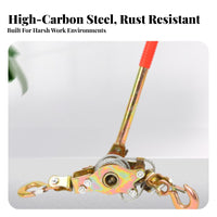 Non-Slip Handle Wire Rope Tensioner Safety Latch Hooks Ratchet Puller for Riggers, Workshops, Fencing, Vehicle Recovery