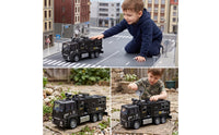 Metal SWAT Truck Model Inertial Toy Truck with Opening Door Movable Simulation Police Vehicle Die-Cast Style for Children, Toddlers, Playroom, Home
